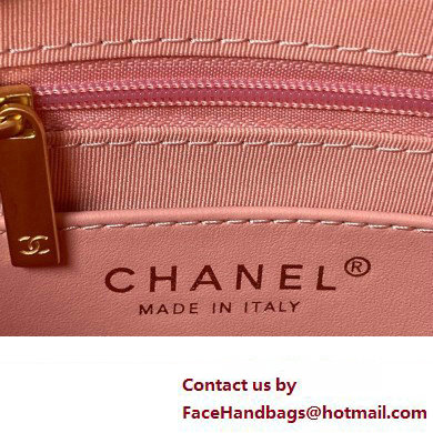 Chanel Grained Calfskin  &  Gold-Tone Metal Chain Backpack Bag AS4490 Pink 2023